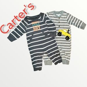 Carter's Bundle Cozy Long Sleeve Snap Bottom One Pieces Size 0-3M